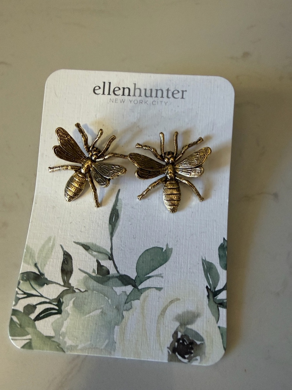 Ellen Hunter NYC Gold bee earrings . NEW with tags
